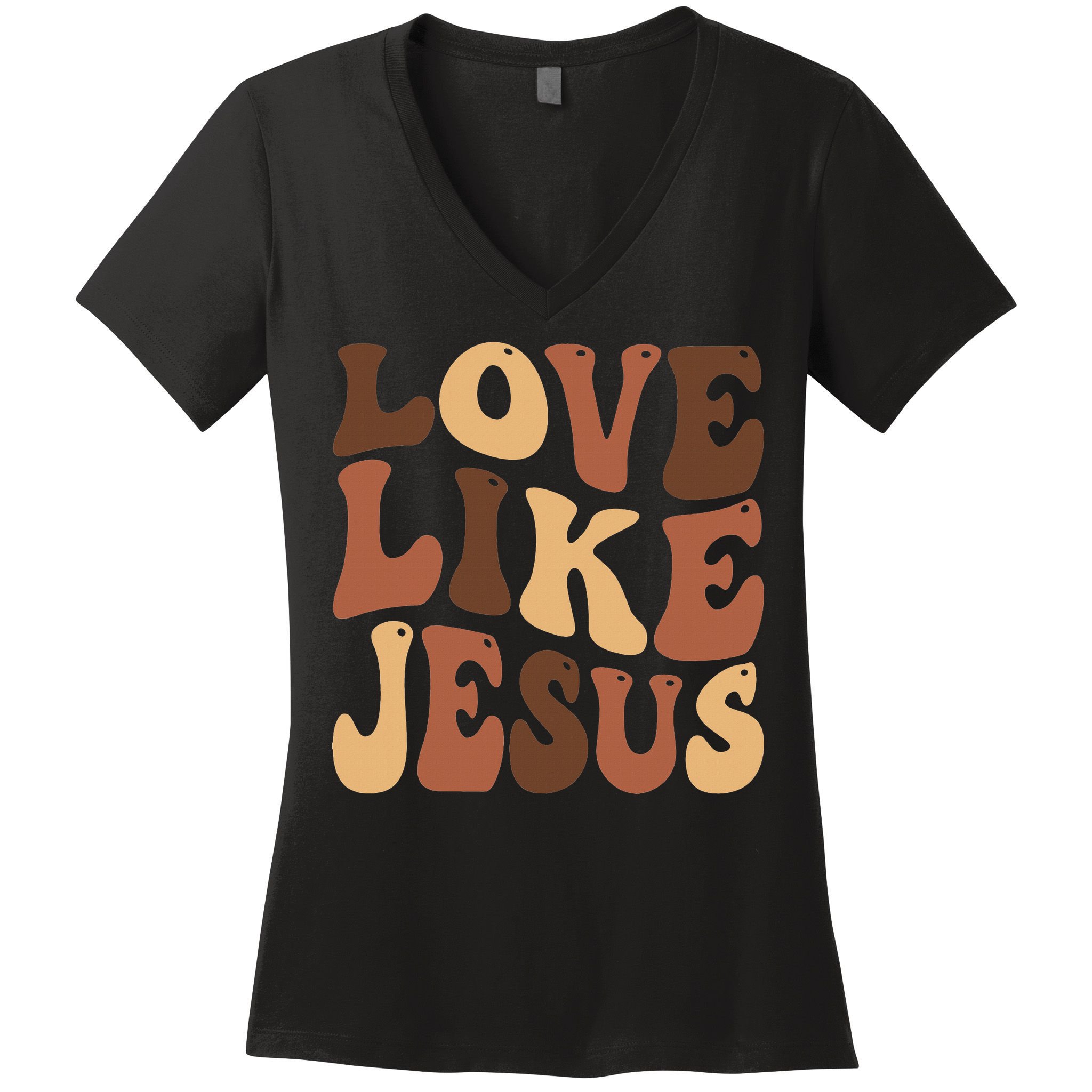 Christian Love Like Jesus Melanin Black History Women's V-Neck T-Shirt