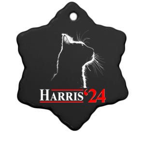 Cat Lady Ladies For Kamala Harris 2024 Ceramic Star Ornament