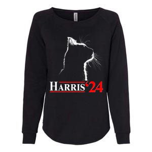 Cat Lady Ladies For Kamala Harris 2024 Womens California Wash Sweatshirt