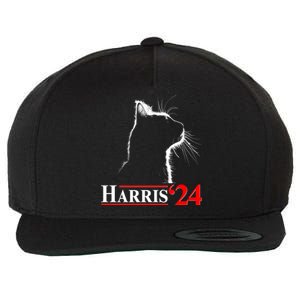 Cat Lady Ladies For Kamala Harris 2024 Wool Snapback Cap