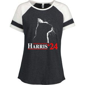 Cat Lady Ladies For Kamala Harris 2024 Enza Ladies Jersey Colorblock Tee