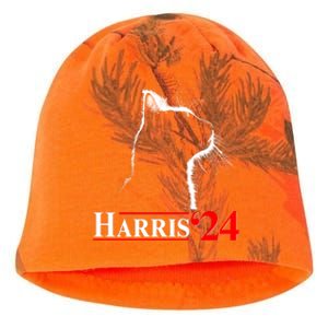 Cat Lady Ladies For Kamala Harris 2024 Kati - Camo Knit Beanie