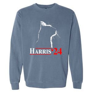 Cat Lady Ladies For Kamala Harris 2024 Garment-Dyed Sweatshirt