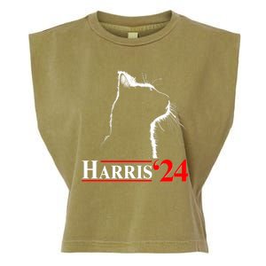 Cat Lady Ladies For Kamala Harris 2024 Garment-Dyed Women's Muscle Tee