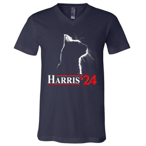 Cat Lady Ladies For Kamala Harris 2024 V-Neck T-Shirt