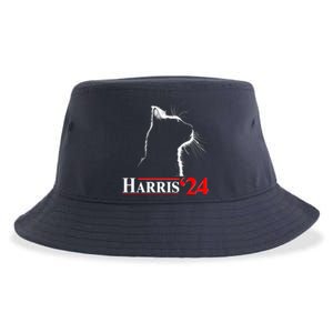 Cat Lady Ladies For Kamala Harris 2024 Sustainable Bucket Hat