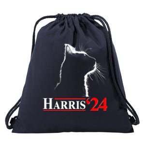 Cat Lady Ladies For Kamala Harris 2024 Drawstring Bag