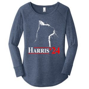 Cat Lady Ladies For Kamala Harris 2024 Women's Perfect Tri Tunic Long Sleeve Shirt