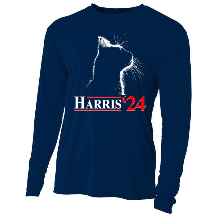 Cat Lady Ladies For Kamala Harris 2024 Cooling Performance Long Sleeve Crew