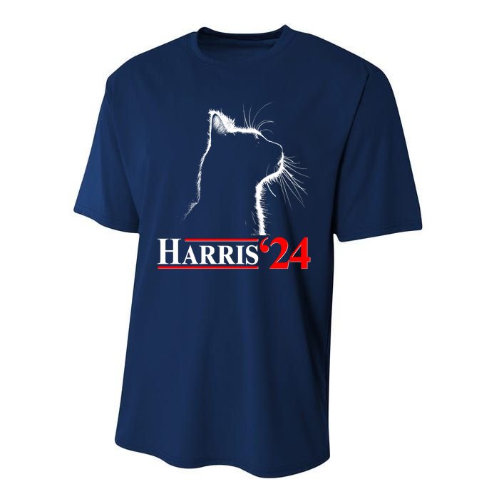 Cat Lady Ladies For Kamala Harris 2024 Performance Sprint T-Shirt