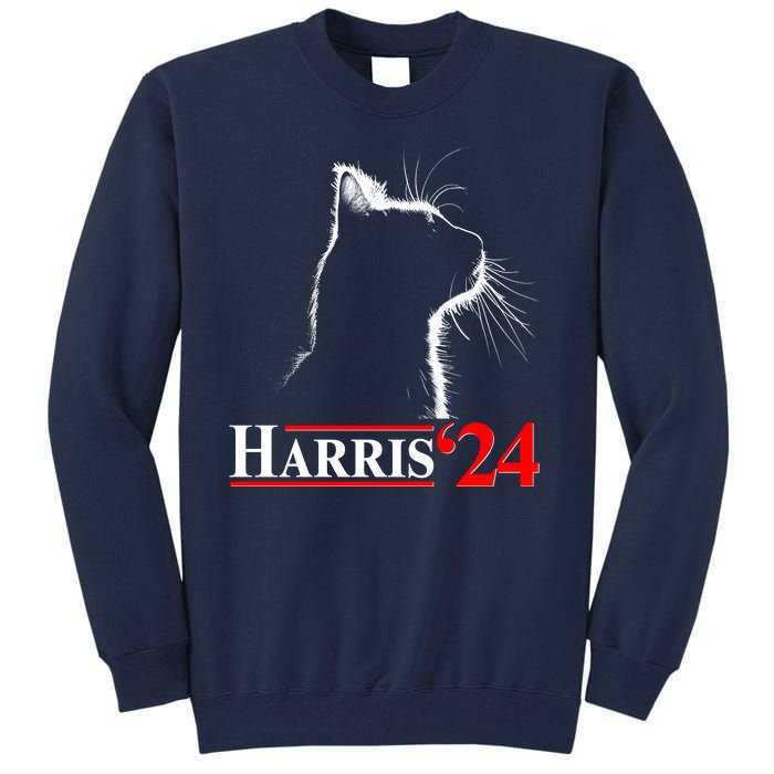 Cat Lady Ladies For Kamala Harris 2024 Tall Sweatshirt