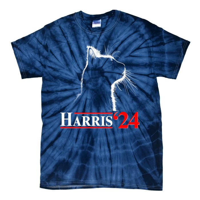 Cat Lady Ladies For Kamala Harris 2024 Tie-Dye T-Shirt