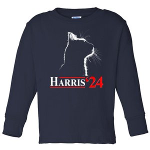 Cat Lady Ladies For Kamala Harris 2024 Toddler Long Sleeve Shirt