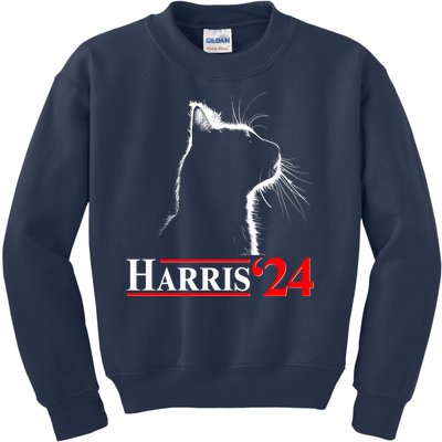 Cat Lady Ladies For Kamala Harris 2024 Kids Sweatshirt