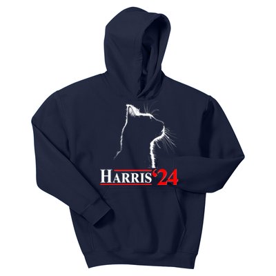 Cat Lady Ladies For Kamala Harris 2024 Kids Hoodie