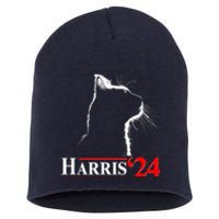 Cat Lady Ladies For Kamala Harris 2024 Short Acrylic Beanie