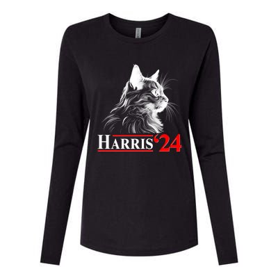 Cat Lady Ladies For Kamala Harris 2024 Womens Cotton Relaxed Long Sleeve T-Shirt