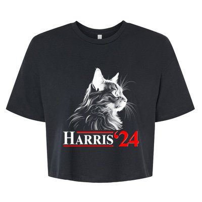 Cat Lady Ladies For Kamala Harris 2024 Bella+Canvas Jersey Crop Tee