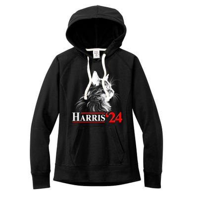 Cat Lady Ladies For Kamala Harris 2024 Women's Fleece Hoodie