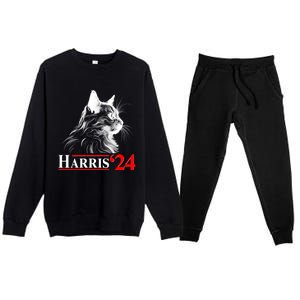 Cat Lady Ladies For Kamala Harris 2024 Premium Crewneck Sweatsuit Set