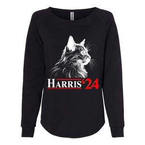 Cat Lady Ladies For Kamala Harris 2024 Womens California Wash Sweatshirt