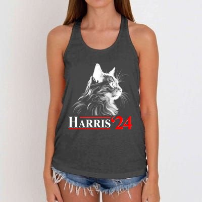 Cat Lady Ladies For Kamala Harris 2024 Women's Knotted Racerback Tank