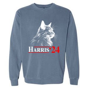 Cat Lady Ladies For Kamala Harris 2024 Garment-Dyed Sweatshirt