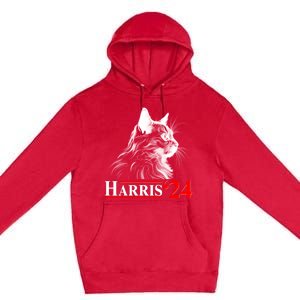 Cat Lady Ladies For Kamala Harris 2024 Premium Pullover Hoodie