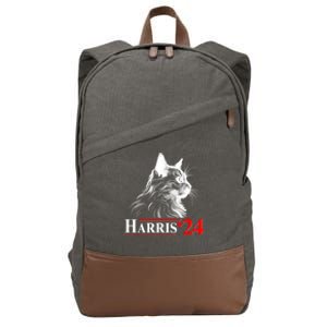 Cat Lady Ladies For Kamala Harris 2024 Cotton Canvas Backpack