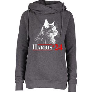 Cat Lady Ladies For Kamala Harris 2024 Womens Funnel Neck Pullover Hood