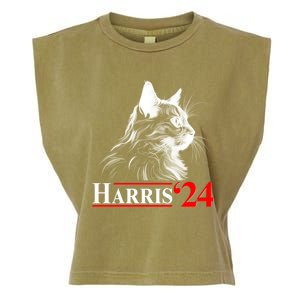 Cat Lady Ladies For Kamala Harris 2024 Garment-Dyed Women's Muscle Tee