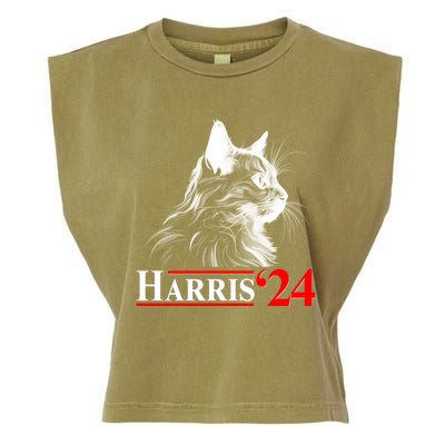 Cat Lady Ladies For Kamala Harris 2024 Garment-Dyed Women's Muscle Tee