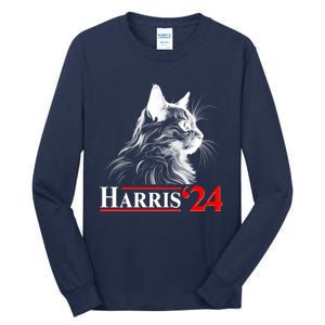 Cat Lady Ladies For Kamala Harris 2024 Tall Long Sleeve T-Shirt