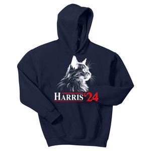 Cat Lady Ladies For Kamala Harris 2024 Kids Hoodie