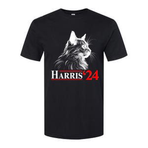 Cat Lady Ladies For Kamala Harris 2024 Softstyle CVC T-Shirt