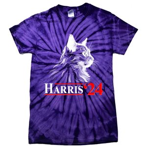 Cat Lady Ladies For Kamala Harris 2024 Tie-Dye T-Shirt