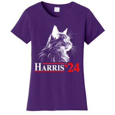 Cat Lady Ladies For Kamala Harris 2024 Women's T-Shirt