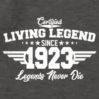 Certified Living Legend Since 1923 Legends Never Die 100th Birthday Vector Backpack