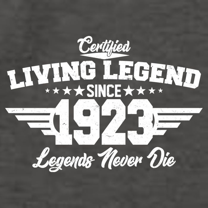 Certified Living Legend Since 1923 Legends Never Die 100th Birthday Vector Backpack