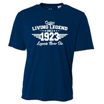 Certified Living Legend Since 1923 Legends Never Die 100th Birthday Cooling Performance Crew T-Shirt