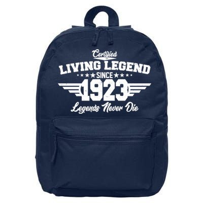 Certified Living Legend Since 1923 Legends Never Die 100th Birthday 16 in Basic Backpack
