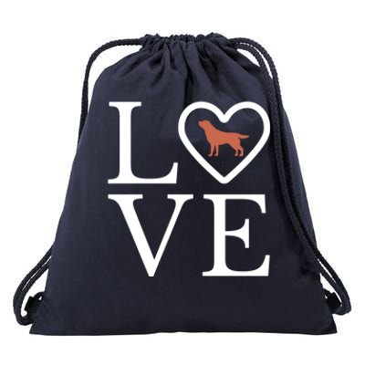 Chocolate Lab Love Valentine's Day Dog Labrador Retriever Gift Drawstring Bag