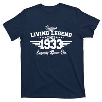 Certified Living Legend Since 1933 Legends Never Die 90th Birthday T-Shirt