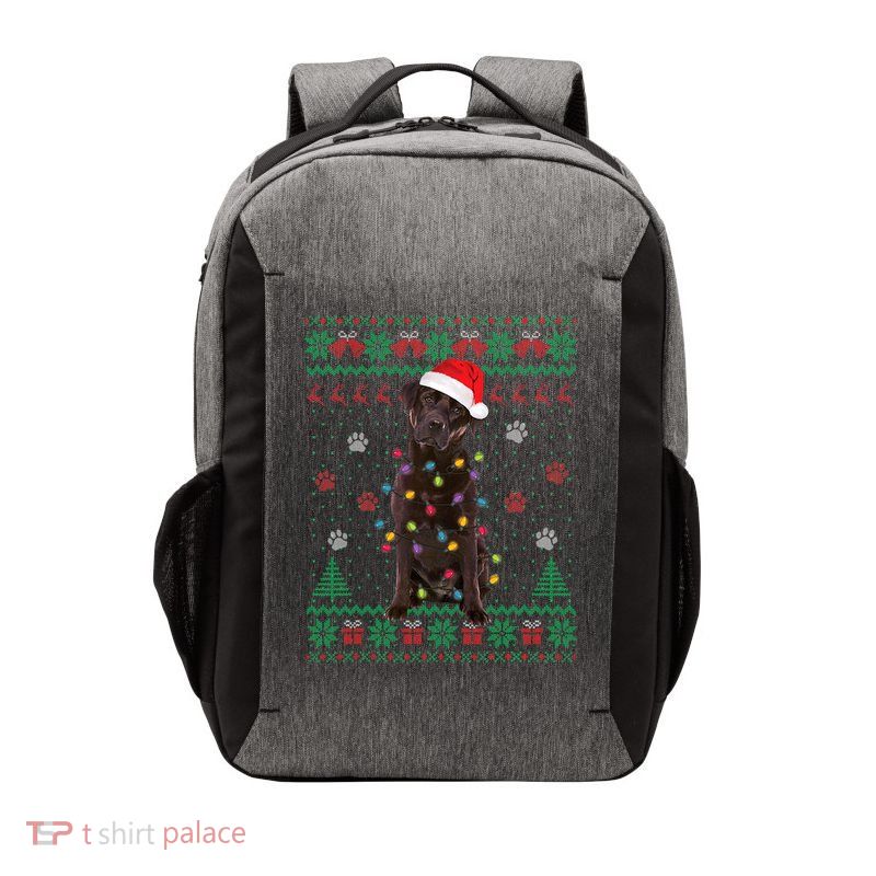 Chocolate Lab Labrador Christmas Lights Dog Ugly Sweater Vector Backpack