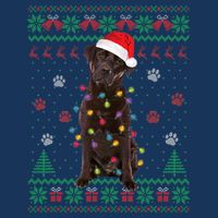 Chocolate Lab Labrador Christmas Lights Dog Ugly Sweater Tall T-Shirt