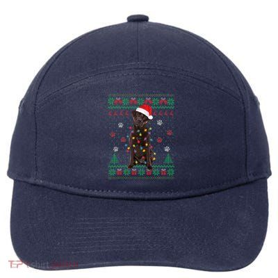 Chocolate Lab Labrador Christmas Lights Dog Ugly Sweater 7-Panel Snapback Hat