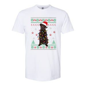 Chocolate Lab Labrador Christmas Lights Dog Ugly Sweater Softstyle CVC T-Shirt