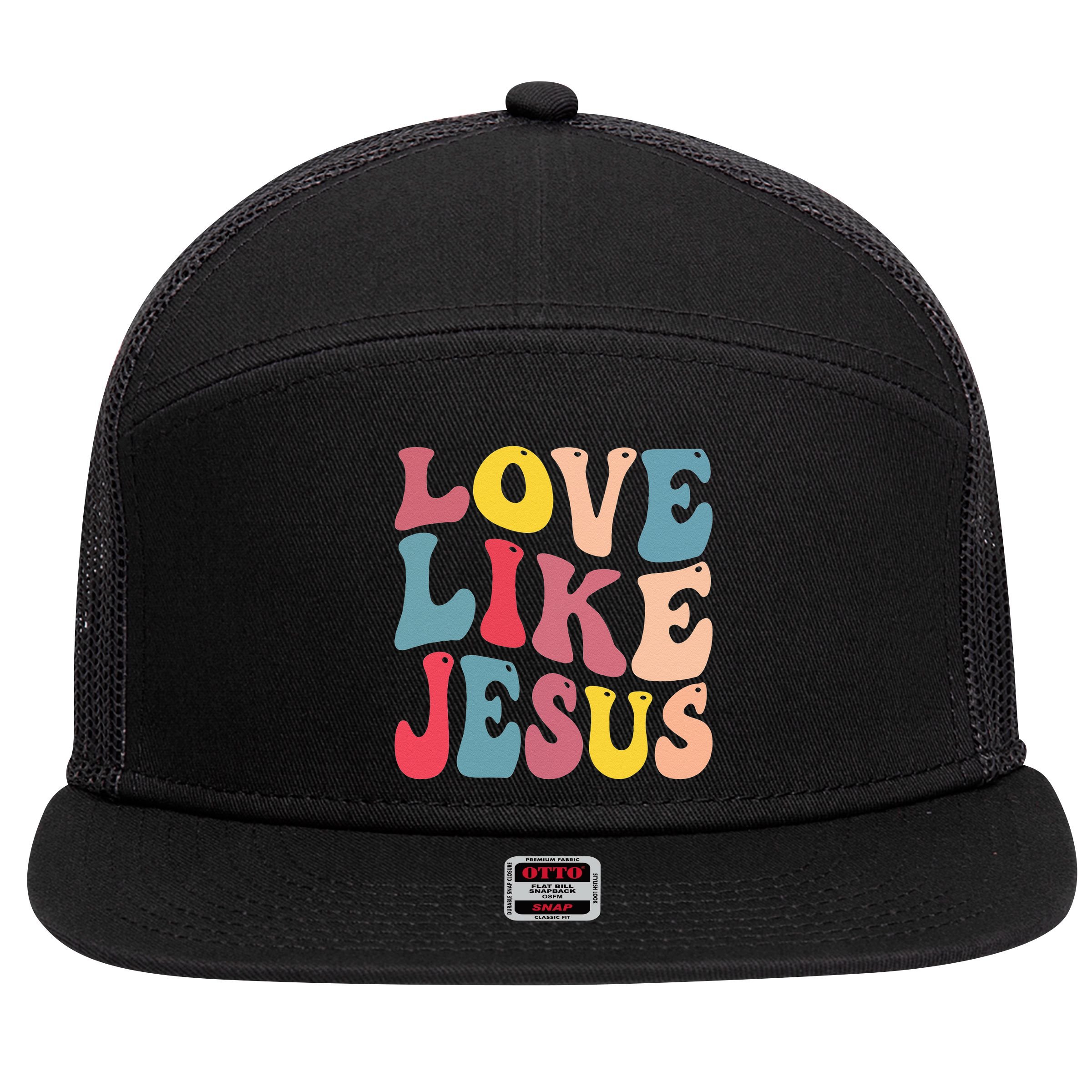 Christian Love Like Jesus 7 Panel Mesh Trucker Snapback Hat