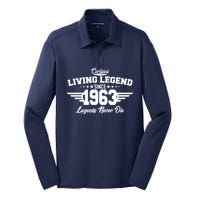 Certified Living Legend Since 1963 Legends Never Die 60th Birthday Silk Touch Performance Long Sleeve Polo