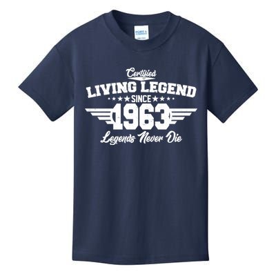 Certified Living Legend Since 1963 Legends Never Die 60th Birthday Kids T-Shirt